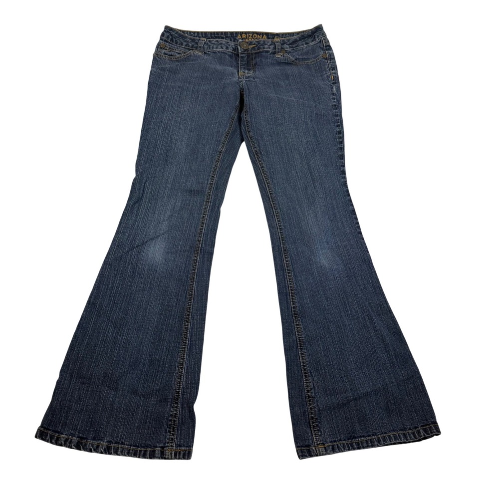 Arizona Jean Co Favorite Flare Jeans Blue Medium Wash Low Rise Stretch Size 9
